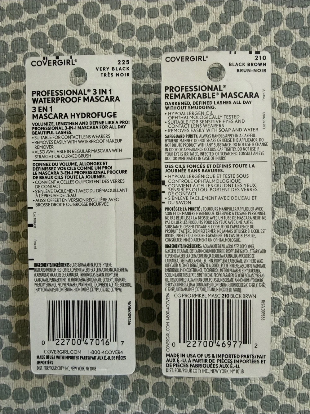 COVERGIRL Dual Professional Mascaras — Waterproof Very Black + Black Brown